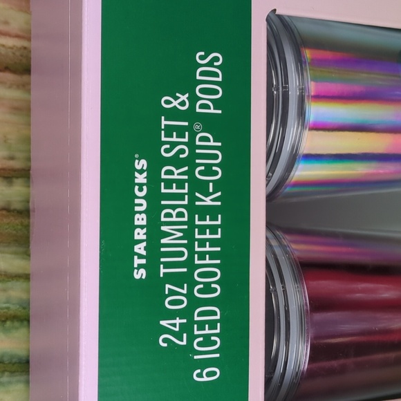 Starbucks 24 oz Tumbler Set & 6 Iced Coffee K-Cup Pods In Pink Tones - Picture 2 of 7